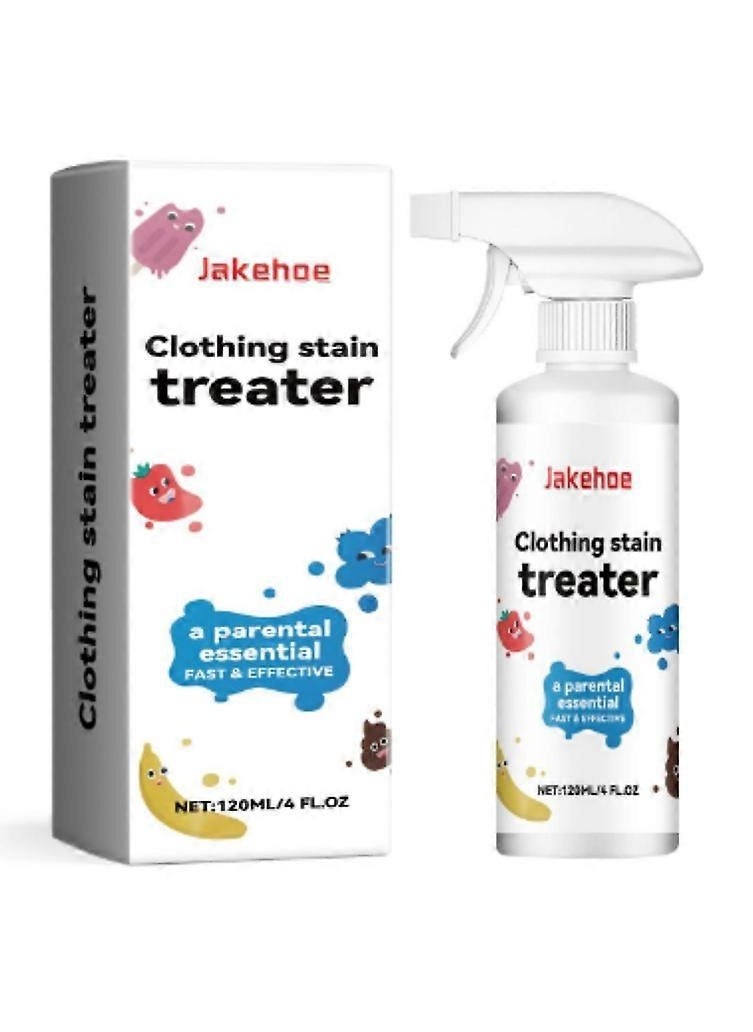 Jakehoe Stain Remover Spray 120ML Stain Treater for Laundry, Laundry Stain Remover Spot Cleaner for Food, Grease, Oil Paint Blood and Pet Stains, Coffee Off From Laundry, Underwear, Fabric (1 Bottle)  - Image 1