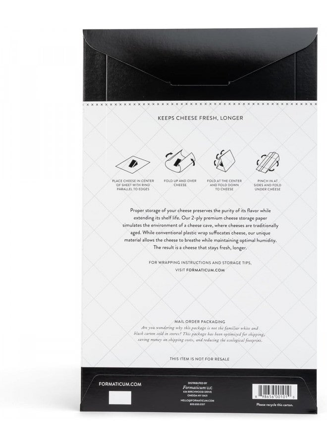 Formaticum Cheese Storage Wax Coated Paper - Porous Wax Sheets From France - Keep Cheese or Charcuterie Fresh - Professional Grade Cheese Paper for Wrapping Cheese - 11 x 14 (15 Sheets with Labels) - Image 2