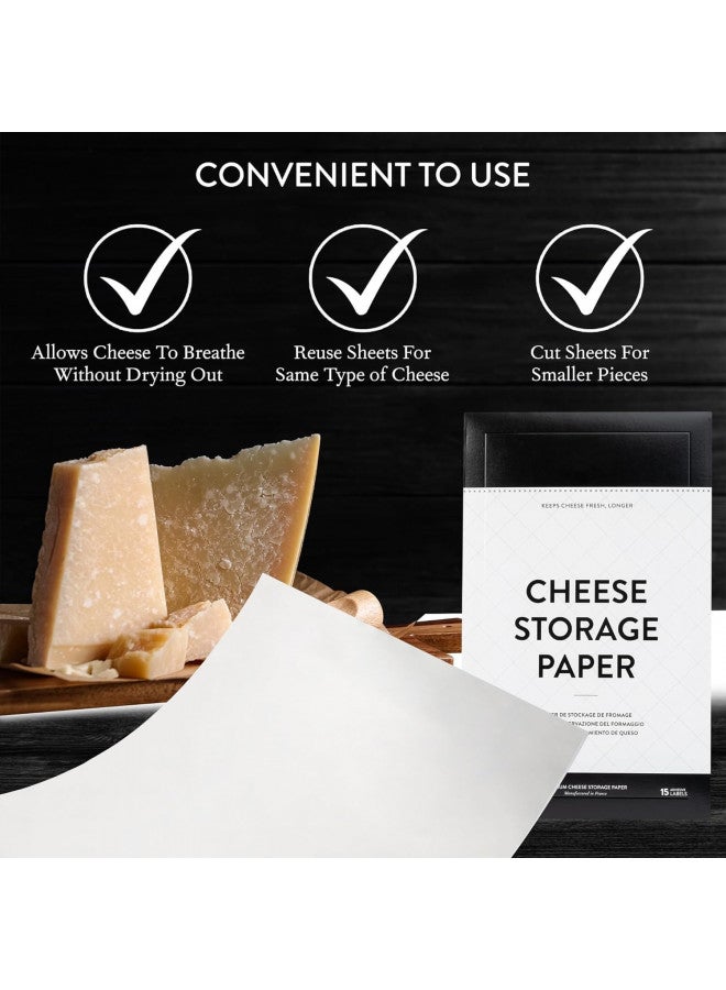 Formaticum Cheese Storage Wax Coated Paper - Porous Wax Sheets From France - Keep Cheese or Charcuterie Fresh - Professional Grade Cheese Paper for Wrapping Cheese - 11 x 14 (15 Sheets with Labels) - Image 3