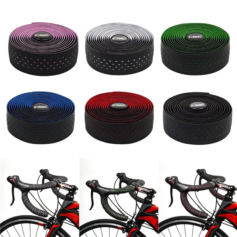 CNC Bike Handlebar Tape, Road Bicycle Bar Tapes, 2 Pcs Cycling Handle Wraps for Mountain Bike, Black/Blue/Green/Red/White/Yellow/Pink (Orange) - Image 4