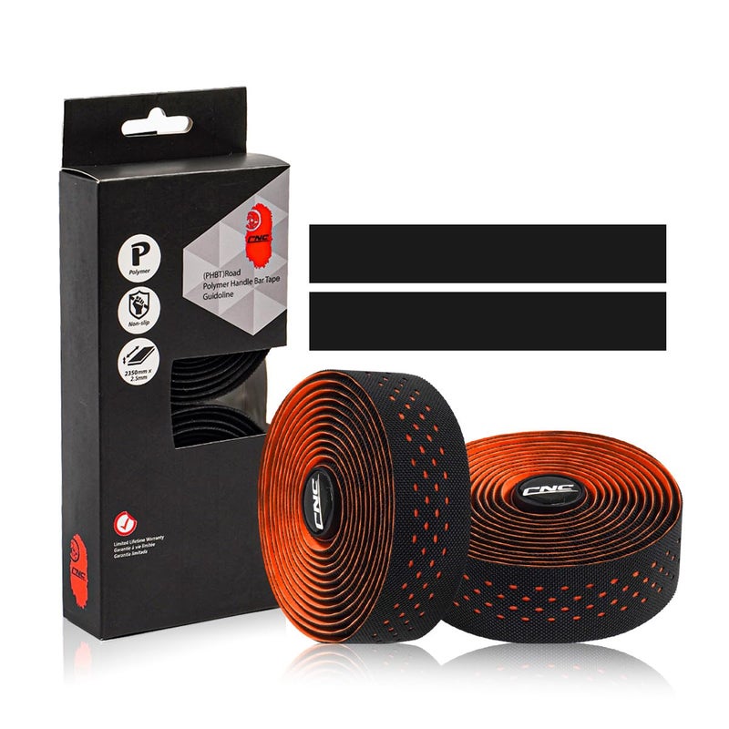 CNC Bike Handlebar Tape, Road Bicycle Bar Tapes, 2 Pcs Cycling Handle Wraps for Mountain Bike, Black/Blue/Green/Red/White/Yellow/Pink (Orange) - Image 3