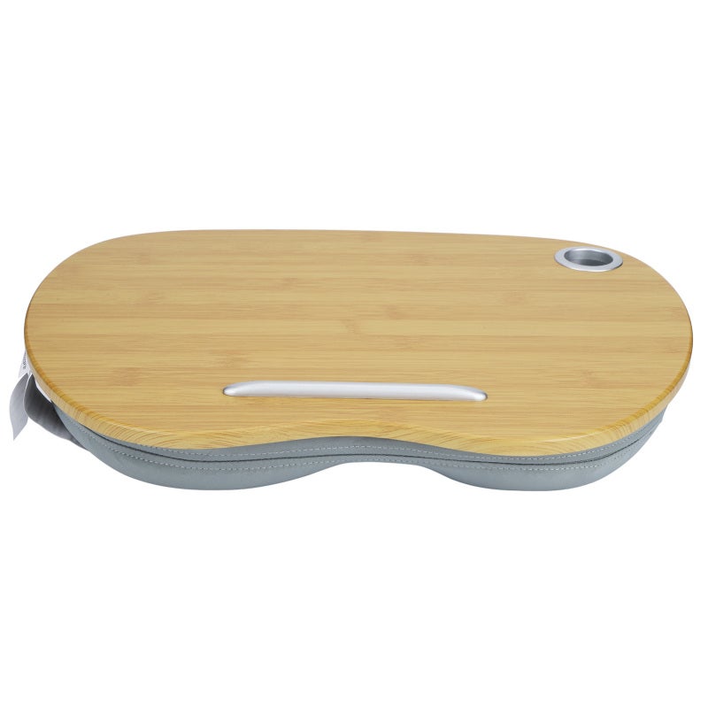 Portable Lap Desk: 3-In-1 Multi-Functional Pillow Desk, Grey, 14 Inch Laptop Compatible, Eco-Friendly MDF Board, Soft Food-Grade Filling - Lightweight Durable Desk for Home Office, Outdoor Travel, Off - Image 3