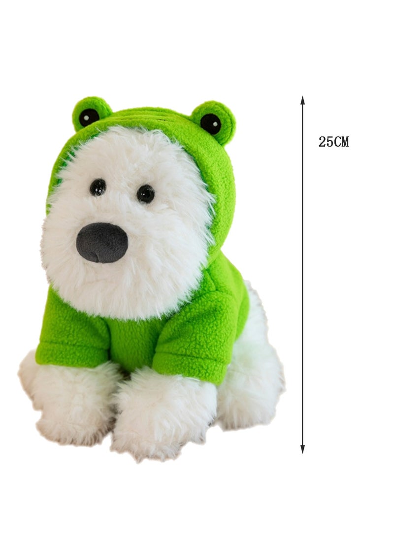 25 CM Simulation Cute Dog Plush Toy Soft Stuffed Cartoon Doll For Girls And Boys All Ages Gift （Green） - Image 2