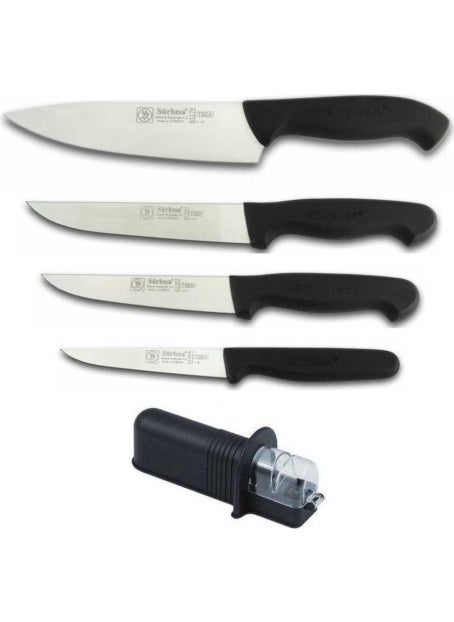 Sürbisa Sürmene Chef Knife Set (4 pcs. Knife + 1 pcs. Knife Sharpener) 
