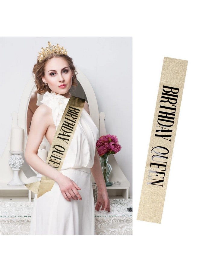 Velscrun Happy Birthday Crown And Tiaras For Women Tiara And Sash Set Happy Birthday Decorations For Women Birthday Gifts Birthday Accessories For Women - Image 3
