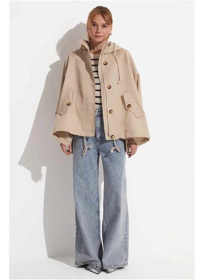 JUNE June Cotton Trenchcoat Beige