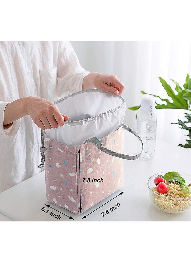 Generic 5L Oxford Cloth Insulated Lunch Drawstring Opening Tote Bag, Reusable Waterproof Aluminum Foil Lining BPA Free Leakproof Meal Sack, Large Capacity Food Storage Bag (Pink)  - Image 2