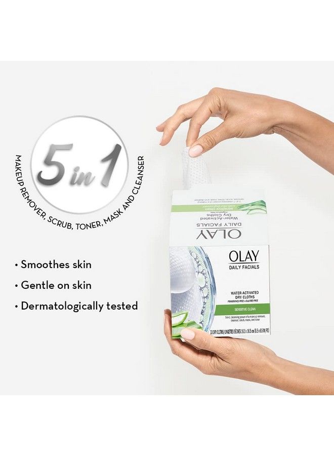 Olay Daily Facials Gentle Clean 5In1 Water Activated Cloths With Vitamin E For Younger Looking Skin 33 Ea (Pack Of 2) - Image 3