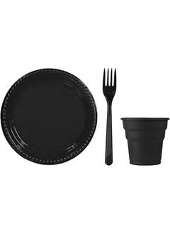 Mert Ambalaj Party Set Black 25 Litabakal Glasses 