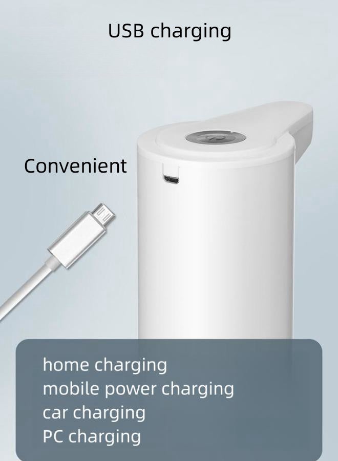 دبليو أيه أو كي أن مضخة زجاجة مياه - مفتاح مياه الشرب USB قابل لإعادة الشحن، زجاجة مياه كهربائية محمولة للمكتب والمطبخ المنزلي لمضخة مياه الشرب لزجاجة جالون عالمية (أبيض) - Image 2