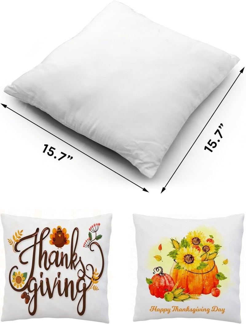 IEDASING'S CHOICE Sublimation Blank Throw Pillowcase Heat Transfer Cushion Covers with Invisible Zippers for DIY Printing Sofa Coach Decor White 4pcs 15.7”x15.7” Polyester No Pillow Insert - Image 2