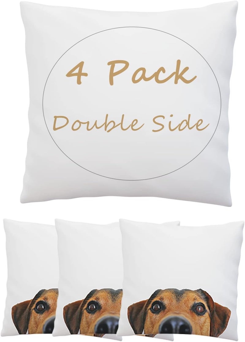 IEDASING'S CHOICE Sublimation Blank Throw Pillowcase Heat Transfer Cushion Covers with Invisible Zippers for DIY Printing Sofa Coach Decor White 4pcs 15.7”x15.7” Polyester No Pillow Insert - Image 1