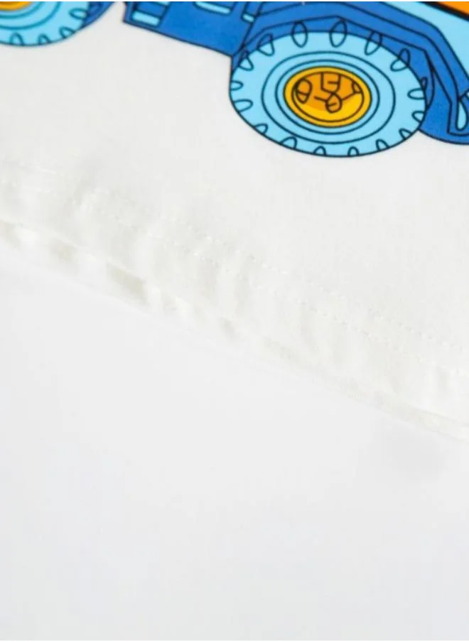 يونيكي White Printed Short Sleeve Crew Neck T-Shirt