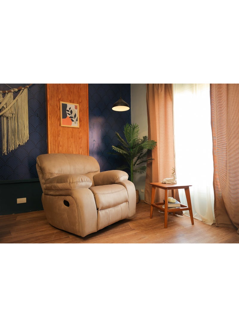 فرنتشر فاكتوري كرسي ريكلاينر روكا كبير 1 حركة خشب بولي وود وزان احمر (بيج ) 100x105x100 cm 