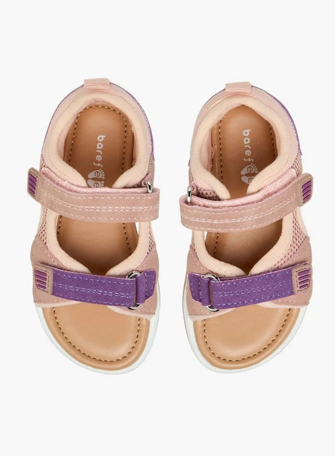 Barefeet Panelled Sandals with Hook and Loop Closure