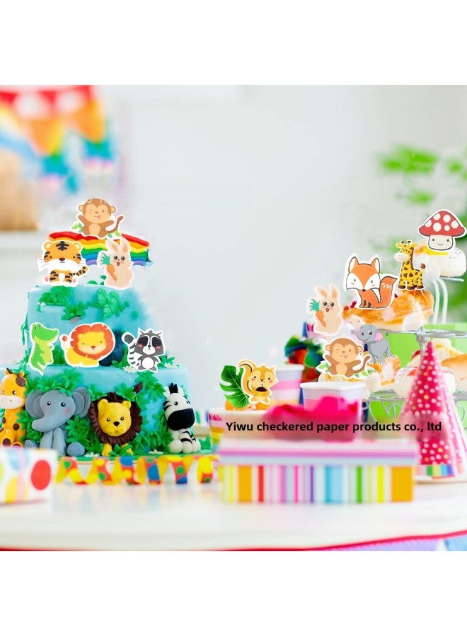 Forest Animal Park Glutinous Rice Paper Cake Decorating Stickers Edible Wafer Paper Printed Fruit Plate Decorations-Color:Edible-Specifications:64 Pieces Of Engineering Vehicles - Image 5
