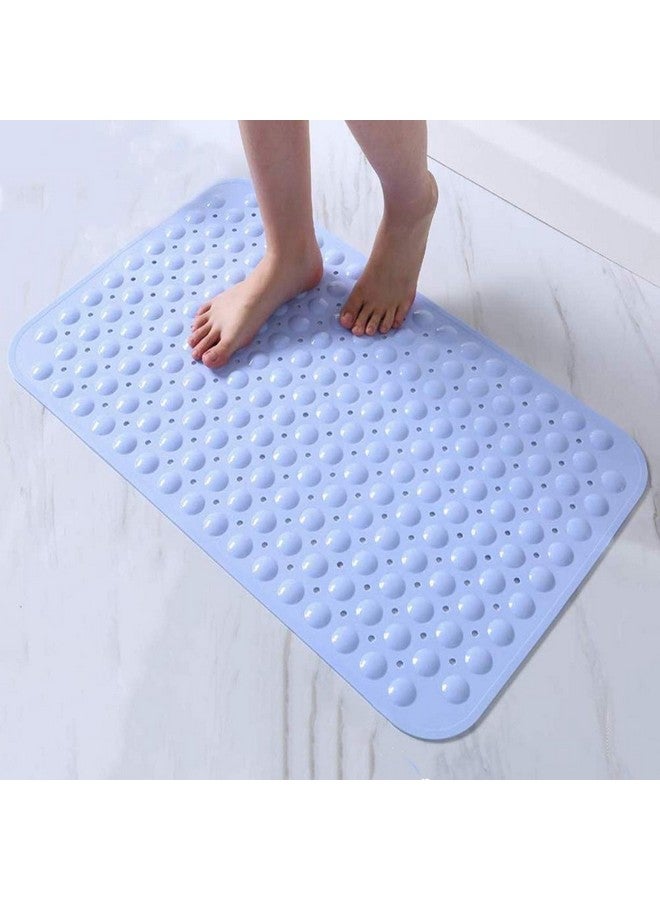 Lifekrafts Anti-Skid Shower Bath Mat with Soft Pebble PVC (Blue, 88x58 cm) - Image 1
