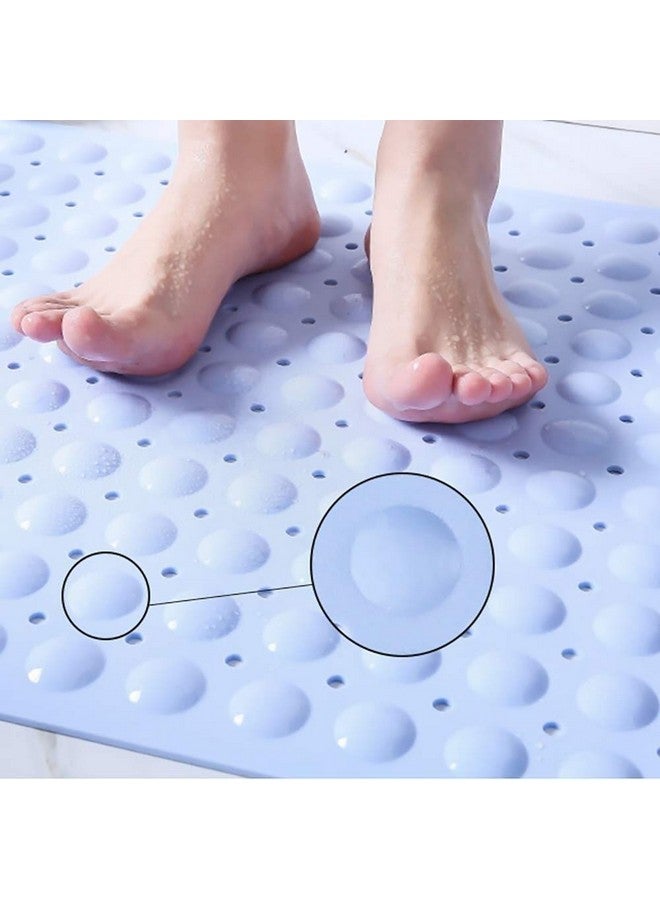 Lifekrafts Anti-Skid Shower Bath Mat with Soft Pebble PVC (Blue, 88x58 cm) - Image 4