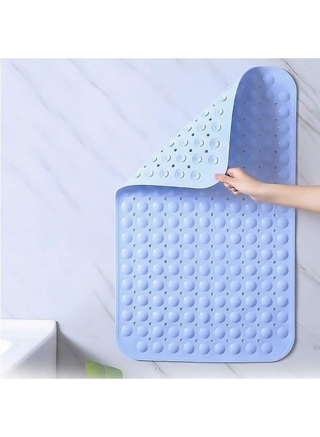 Lifekrafts Anti-Skid Shower Bath Mat with Soft Pebble PVC (Blue, 88x58 cm) - Image 5