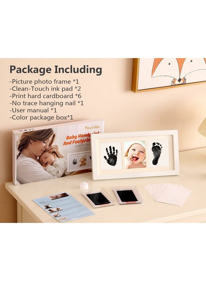 PewinGo Hand and Footprint Kit - Inkless Handprint Kit With 2 Safe Clean-Touch Ink Pads and Wooden Picture Frame for Newborn - Gifts for New Parents, Baby Shower - Image 2