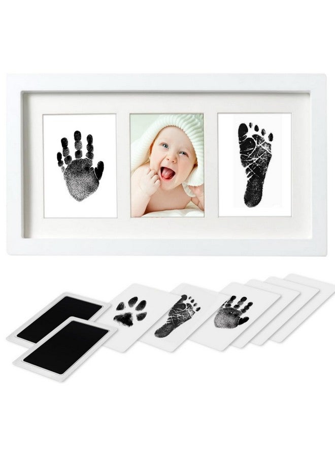 PewinGo Hand and Footprint Kit - Inkless Handprint Kit With 2 Safe Clean-Touch Ink Pads and Wooden Picture Frame for Newborn - Gifts for New Parents, Baby Shower - Image 1