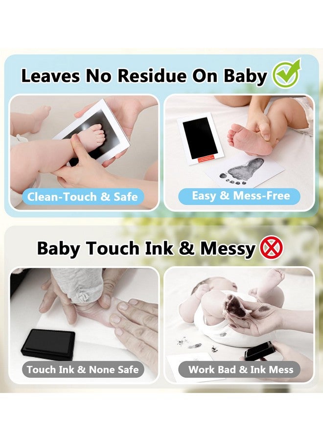 PewinGo Hand and Footprint Kit - Inkless Handprint Kit With 2 Safe Clean-Touch Ink Pads and Wooden Picture Frame for Newborn - Gifts for New Parents, Baby Shower - Image 4