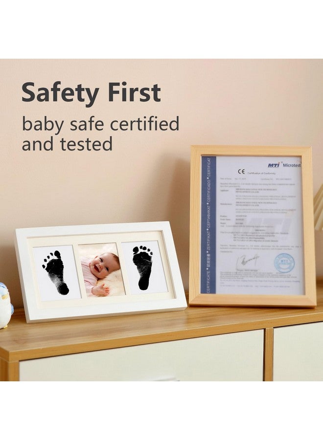 PewinGo Hand and Footprint Kit - Inkless Handprint Kit With 2 Safe Clean-Touch Ink Pads and Wooden Picture Frame for Newborn - Gifts for New Parents, Baby Shower - Image 3