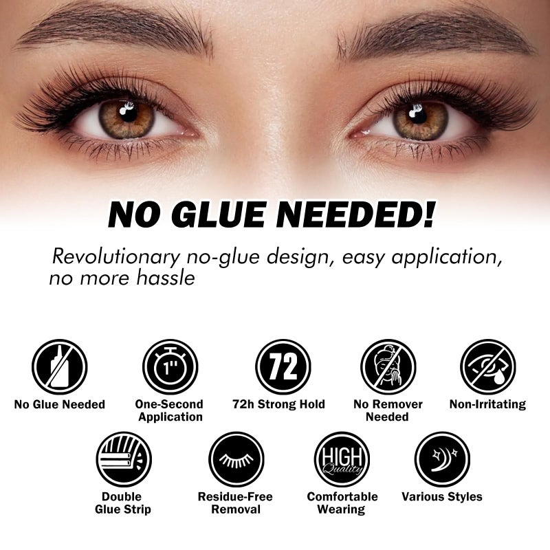 EASITENSION Self Adhesive Eyelashes Upgraded 156 PCS EASITENSION Clusters Kit Lash Clusters DIY Eyelashes Pre Glued No Glue Needed No Remover No residue, Black - Image 2