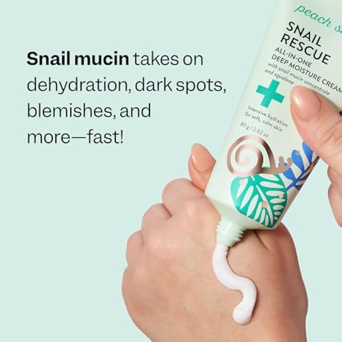 Peach Slices - Snail Rescue All-in-One Deep Moisture Cream (2.82 oz) - Snail Mucin - Intensive Hydration, Soft Skin - Squalane, Hyaluronic Acid & Cica - Vegan, Cruelty Free, Korean Skin Care & Beauty - Image 4