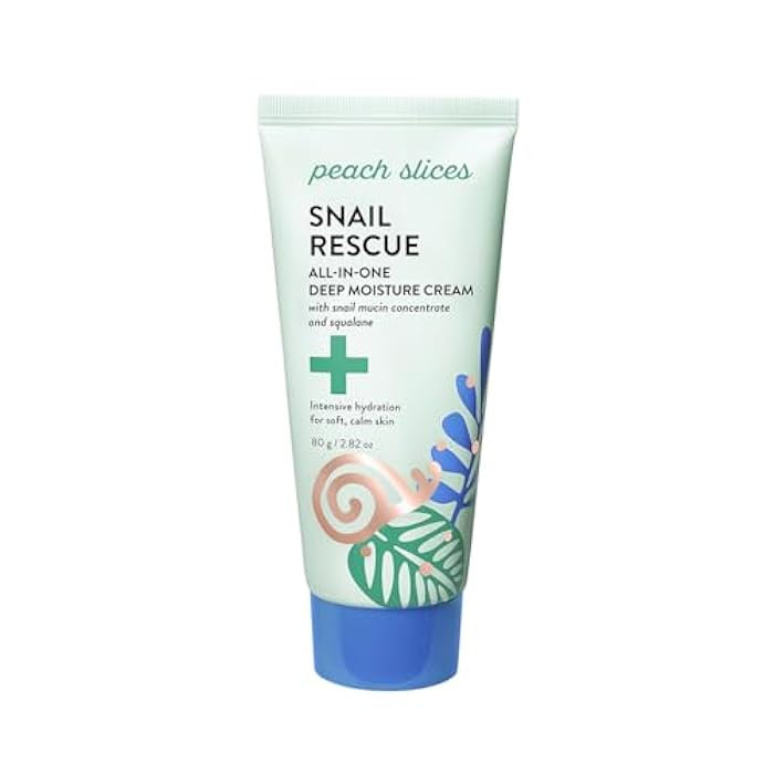 Peach Slices - Snail Rescue All-in-One Deep Moisture Cream (2.82 oz) - Snail Mucin - Intensive Hydration, Soft Skin - Squalane, Hyaluronic Acid & Cica - Vegan, Cruelty Free, Korean Skin Care & Beauty - Image 1