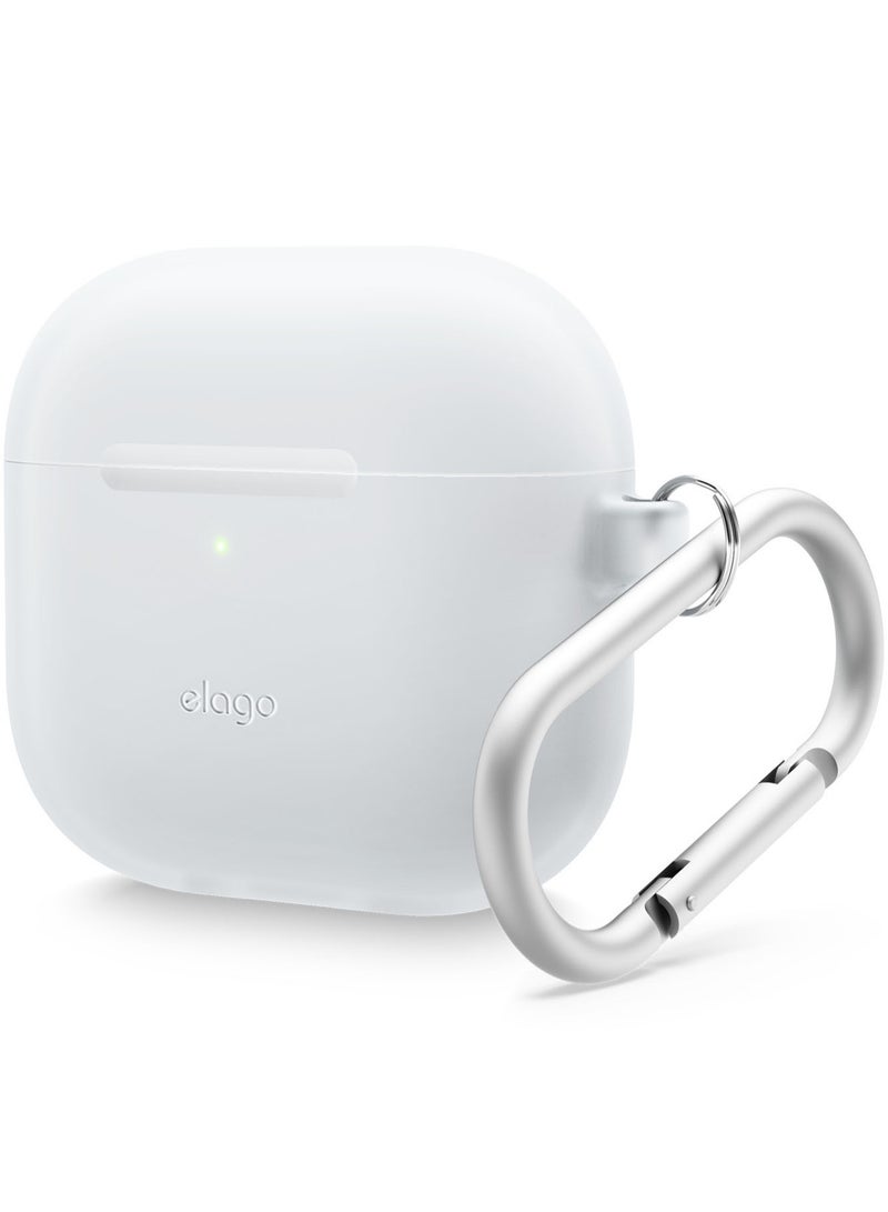 Elago Silicone Hang Compatible with AirPods 4 Case Cover (2024) with Carabiner - Nightglow Blue  - Image 1