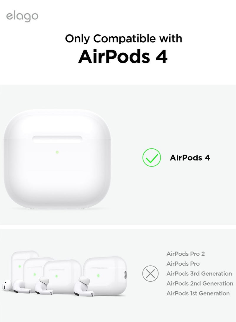 Elago Silicone Hang Compatible with AirPods 4 Case Cover (2024) with Carabiner - Nightglow Blue  - Image 2