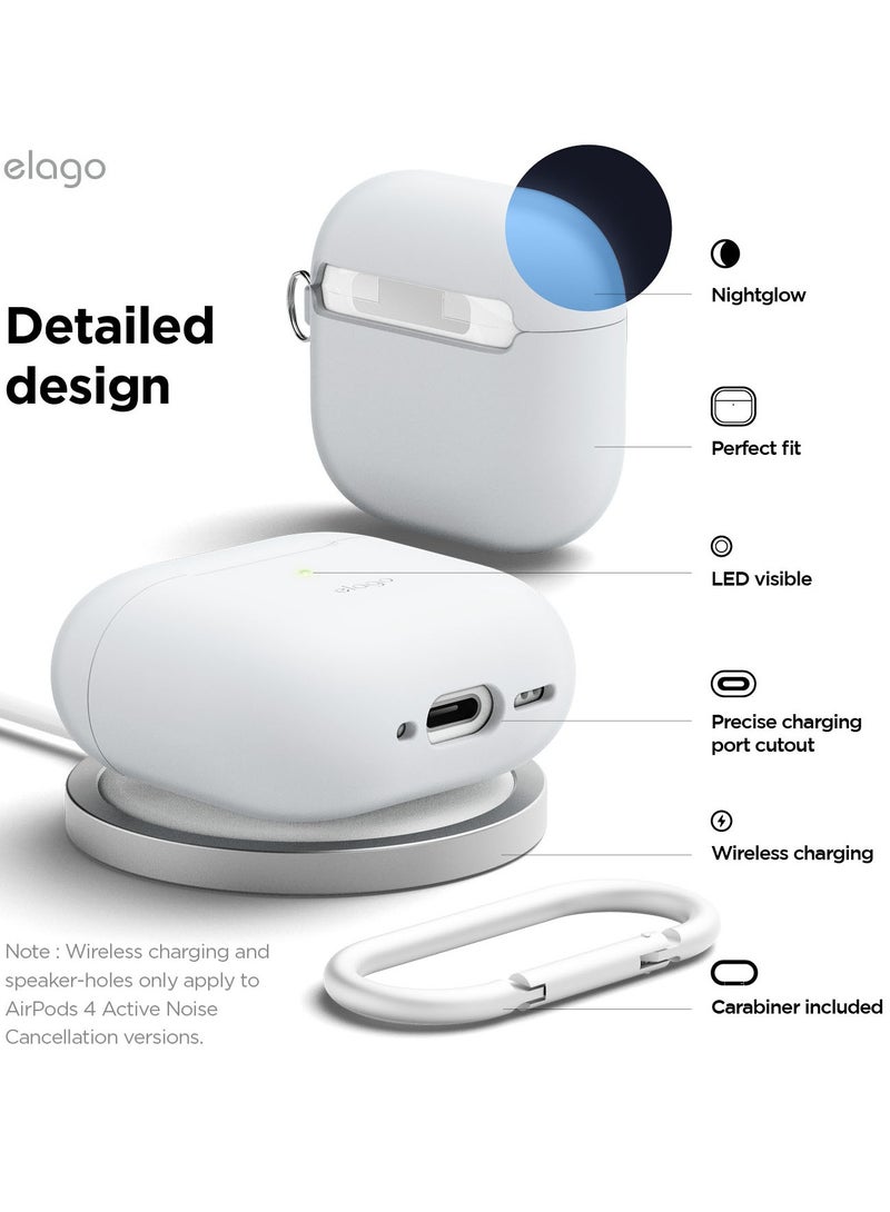 Elago Silicone Hang Compatible with AirPods 4 Case Cover (2024) with Carabiner - Nightglow Blue  - Image 5