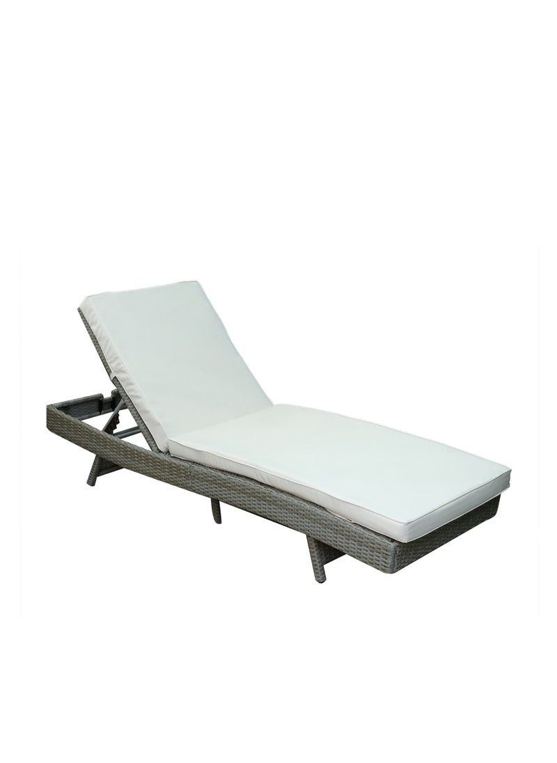 Oasis Casual Rattan Sunlounger With Beige Cushion SL101  - Image 1