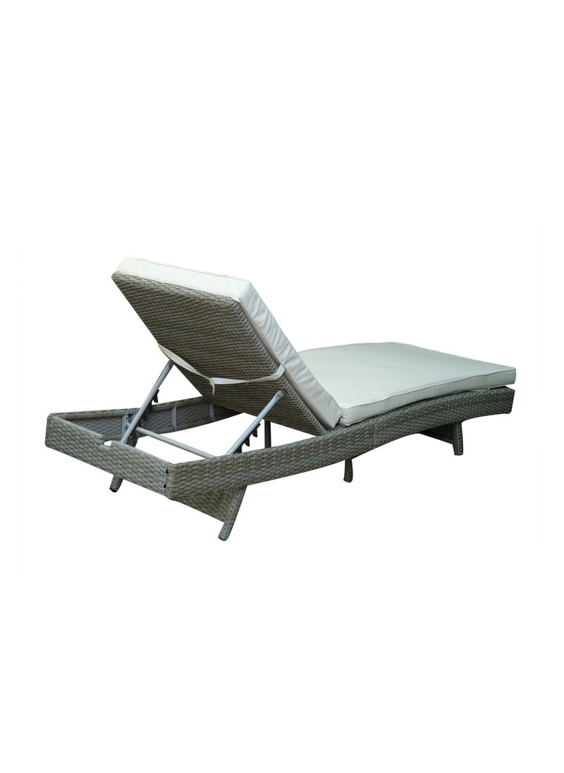 Oasis Casual Rattan Sunlounger With Beige Cushion SL101  - Image 3