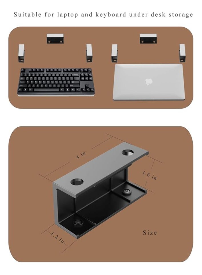 Green Tiger Under Desk Laptop Mount Under Desk Laptop Drawer with Adhesive & Screw Fit for Macbooks, Keyboard, Routers, Modems, Cable Box, Network Switch and More (Black) - Image 5