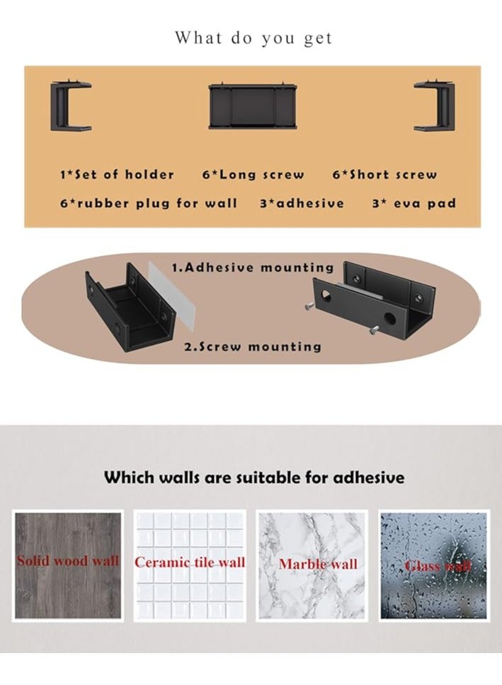 Green Tiger Under Desk Laptop Mount Under Desk Laptop Drawer with Adhesive & Screw Fit for Macbooks, Keyboard, Routers, Modems, Cable Box, Network Switch and More (Black) - Image 2