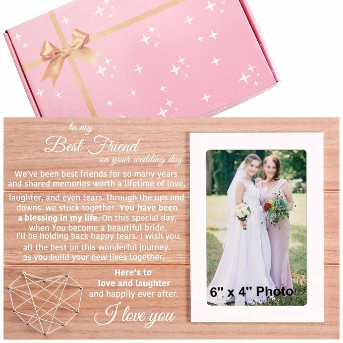 TO MY BEST FRIEND ON YOUR WEDDING DAYWEDDING PHOTO FRAME GIFTS FOR BRIDE FROM BEST FRIENDSFRIENDSHIP GIFT FOR BRIDEBRIDAL SHOWER PRESENTPICTURE FRAMEGET MARRIED