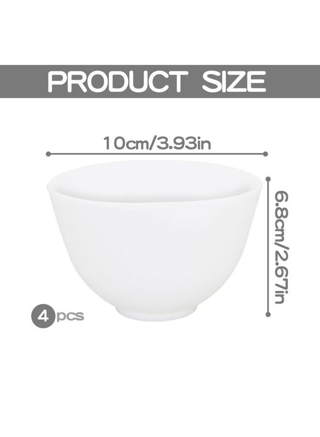 FERCAISH White Diy Face Mask Mixing Bowl, Microwavable Silicone Facial Mud Bowl Cosmetic Beauty Tool for Home Salon(4Pcs) - Image 2