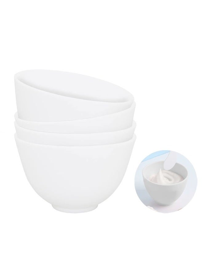 FERCAISH White Diy Face Mask Mixing Bowl, Microwavable Silicone Facial Mud Bowl Cosmetic Beauty Tool for Home Salon(4Pcs) - Image 1