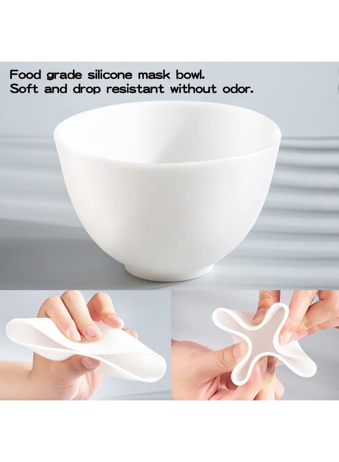FERCAISH White Diy Face Mask Mixing Bowl, Microwavable Silicone Facial Mud Bowl Cosmetic Beauty Tool for Home Salon(4Pcs) - Image 3