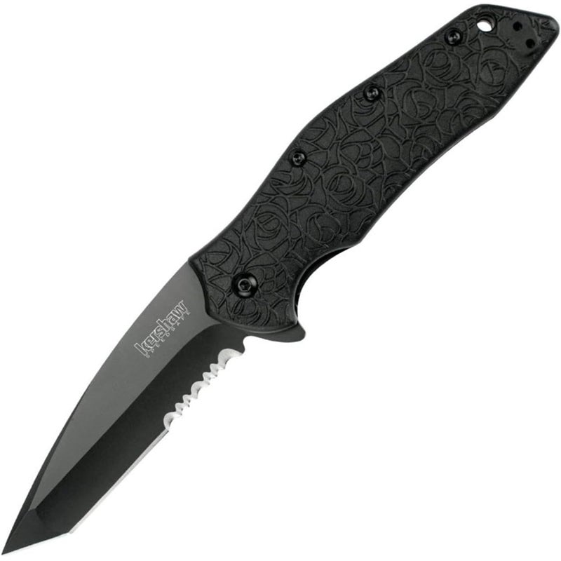 Kershaw Kuro Tanto Assisted Opening Knife (3.125" Black Serr) 1835TBLKST - Image 4