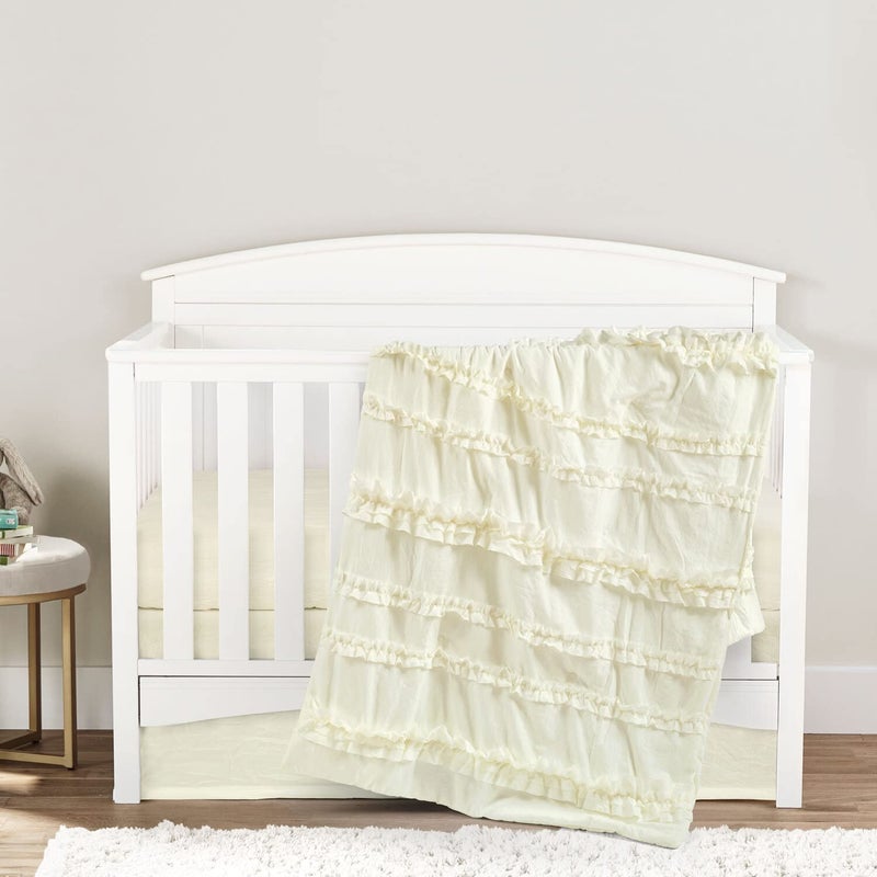 Lush Decor Belle Embellished Soft BabyToddler 3 Piece Bedding Set 50 x 36 Ivory