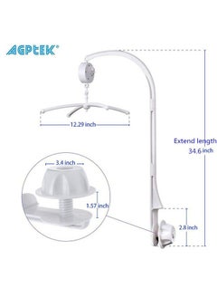 AGPtek Baby Crib Mobile Bed Bell Holder Music Box Holder Arm Bracket Baby Bed Stent Set (Nut Screw) C 26" Hegiht  - Image 5