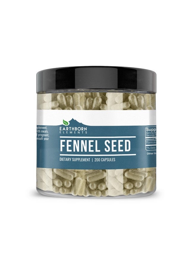 Earthborn Elements Fennel Seed 200 Capsules, Pure & Undiluted, No Additives - Image 1