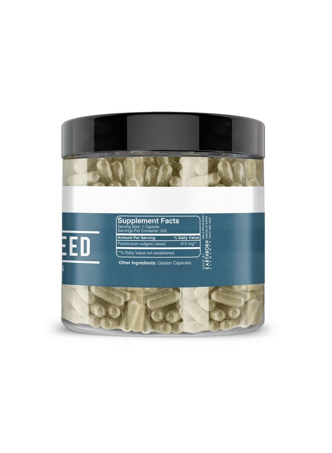 Earthborn Elements Fennel Seed 200 Capsules, Pure & Undiluted, No Additives - Image 3