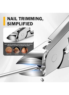 BEZOX Stainless Steel Toenail Clippers For Thick Toenails - Comfortable Rebound Thick Spring Toe Nails Clipper For Thick Nails For Seniors, Precision Fingernail Clippers For Men And Women - Silver  - Image 3