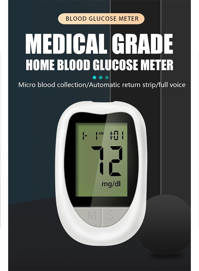 Ocean Blood Glucose Monitor, Portable Blood Sugar Test Kit, Large Display Digital, 1 Lancing Device, 50 Test Strips and 50 Blood Lancets, Accurate Blood Sugar Level Checker for Home and Travel - Image 2