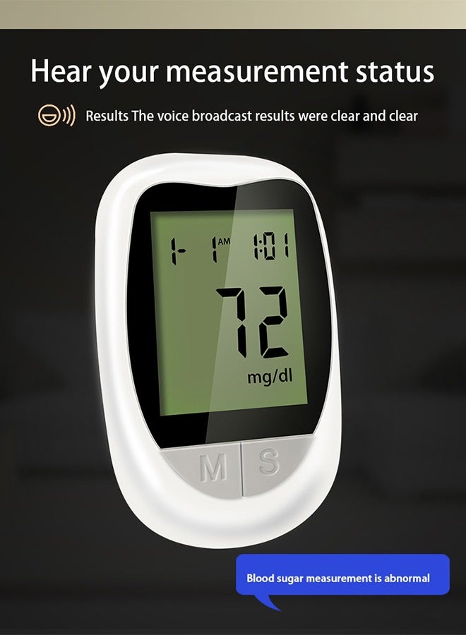 Ocean Blood Glucose Monitor, Portable Blood Sugar Test Kit, Large Display Digital, 1 Lancing Device, 50 Test Strips and 50 Blood Lancets, Accurate Blood Sugar Level Checker for Home and Travel - Image 4