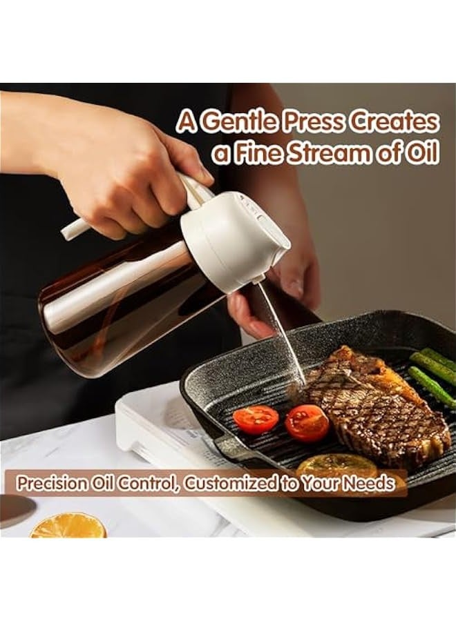 OCTOBER 16oz/470ml Light-Blocking Dark Oil Sprayer for Cooking, 2 in 1 Olive Oil Dispenser Bottle for Kitchen, Premium Dark Amber Glass Oil Bottle, Food-Grade Oil Mister for Air Fryer, BBQ (White) - Image 4